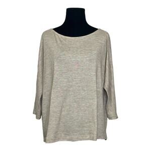 Loft oatmeal 3/4 dolman sleeves top size M